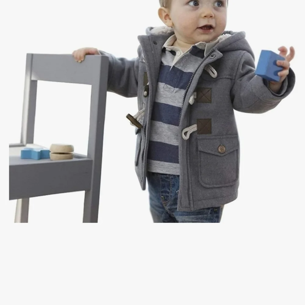 Gray Toggle Pea Coat for Kids - Unisex size 9- 12 months